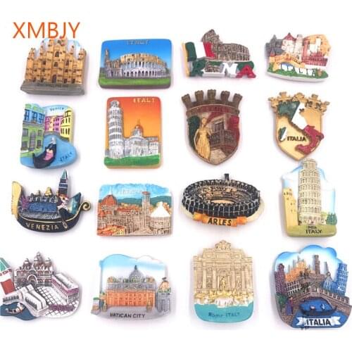 Italy Rome Venice 3D Resin Embossed Refrigerator Magnet Creative Souvenir Magnetic Stickers Refrigerator Paste Gift