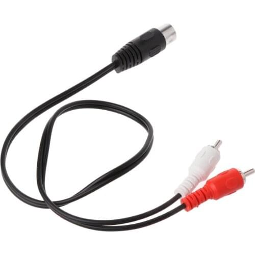 0.5M/1.5M 5 Pin Din Male to 2 RCA Male Video Adapter Cable Wire Cord Connector for DVD Player