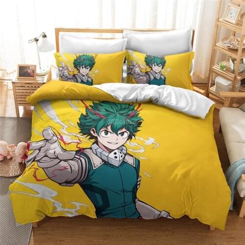 Midoriya Izuku 3d Duvet Cover Set Anime My Hero Academia Printed Bedding Set Bed Linen Bedclothes Comforter Cover Free Shipping