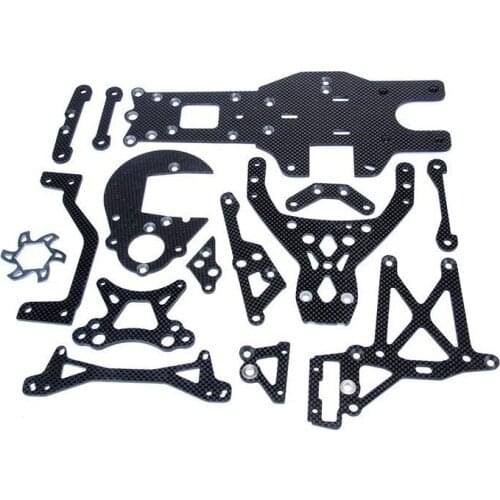 Carbon Fiber Plate Engine Brace Chassis Kit for 1/10 HPI KM ROVAN BAJA 5B 5T 5SC KING MOTOR TRUCK