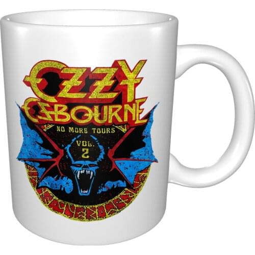 Ozzy Osbourne Bat Circle Backprint Official Merch 1 Mug Coffee Cup Coffee Mug Metal Glasses Romance Club