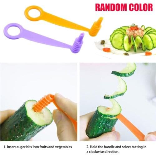 Kitchen Accessories Manual Spiral Screw Slicer Plastic Potato Carrot Cucumber Fruit Vegetables Tools Spiral Cutter Slicer Knife