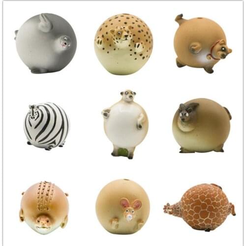 Lovely Simulated Miniature Animal Figurines Resin Animal Model Toys For Children Gift Home Car Tabletop Decoration Ornaments