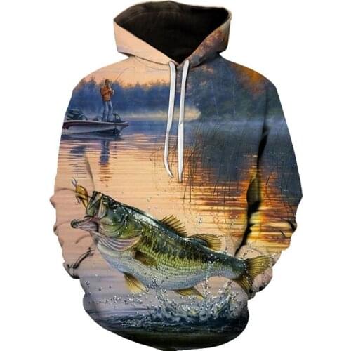 Spring, summer and autumn fashion new style underwater world fish 3D printing pattern mens cool casual hoodie sweater