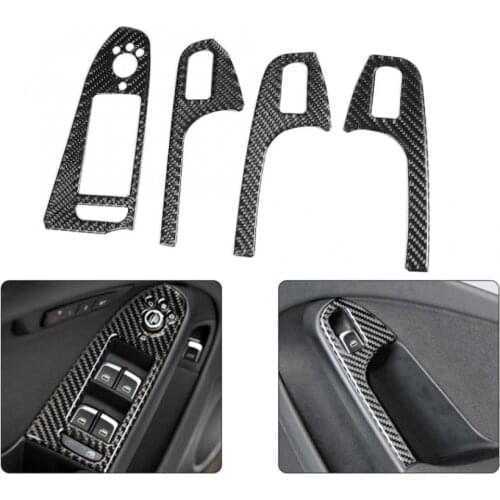 Carbon Fiber Door Window Lift Panel Button Frame Trim Sticker Fit for Audi A4 B8 A5 Q5 2009 2010 2011 2012 2013 014 2015 2016