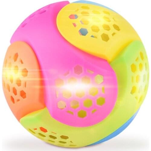 2019 New Funny Flashing Bouncing Ball LED Light Dancing Music Ball Toy for Boys Girls Plastic Colorful LED Flash Dancing Ball