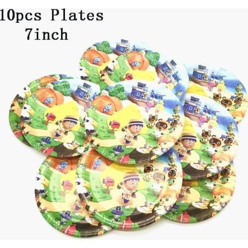 Animal Crossing: Party plates Supplies Party tableware ation Supplies Birthday Decoration Animal Crossing Party Decor 10pcs