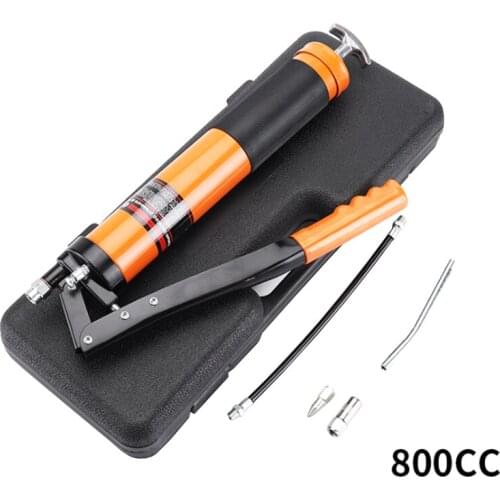800cc double rod aluminum alloy grease gun 500cc chain type transparent tube manual grease gun oil pump
