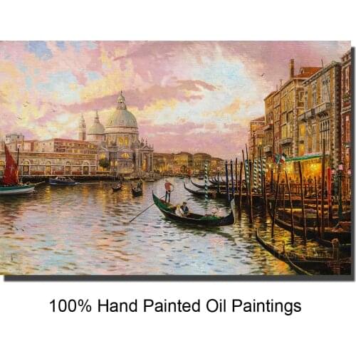 Hand painted oil paintings of Venice Modern art seascapes pictures on canvas for wall decor High quality