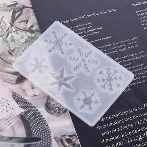 6-Cavity Snowflake Resin Molds Snowflake Pendant Silicone Casting Molds Epoxy Resin Christmas Decorations Mold Crafts