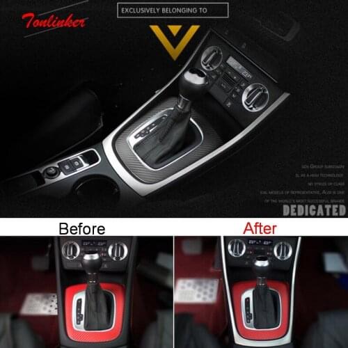 Tonlinker Case Stickers for AUDI Q3 2013-15 Gear position U-shaped Car Styling 1 PCS Stainless Steel Decorative Cover sticker