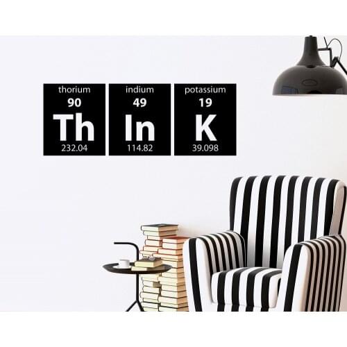 Periodic Table Of Elements THINK Vinyl Wall Decal Sticker Children Room Office Wall Decals Chemistry Murals Classroom Decor G936