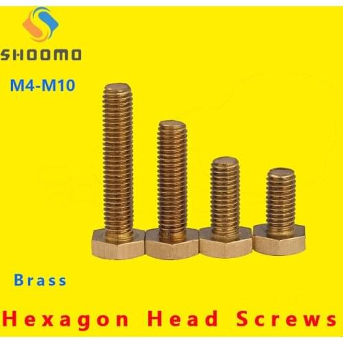 Hexagon Head Screws Brass Screws Copper Bolts Hexagon Head Screw Thread Up To The Head External Hex Head Cap Screw Bolt DIN933