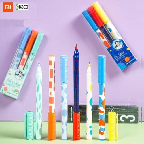 Xiaomi KACO 3pcs/Pack Super Durable 0.5mm Sign Gel Pen Huge Capacity 1600m Writing Length Smooth Japanese Mikuni Ink Drawing