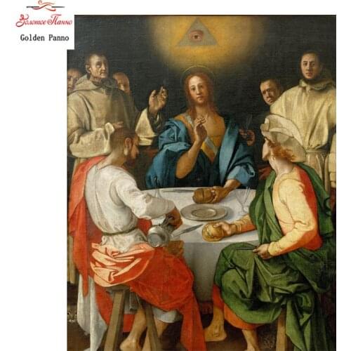 Golden Panno New Year Gift DIY 5D Diamond Embroidery Religion Icons square Diamond Painting Religious Cross Stitch Needlework 09