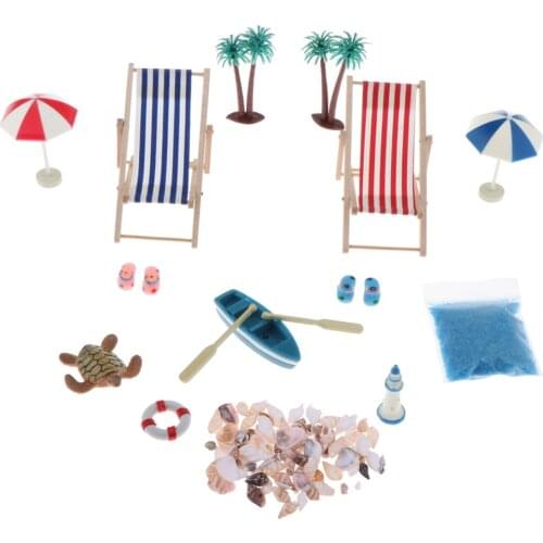 1:12 Micro Beach Landscape Beach Decoration DIY Fairies Garden Backdrops Accessories