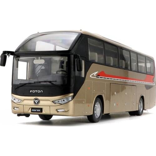 1:36 Diecast Model for Foton AUV 6122 Travel Bus (with Lights) Alloy Toy Miniature Collection Gifts