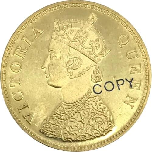 1875 British India 10 Rupees gold coin Brass Collectibles Copy Coin