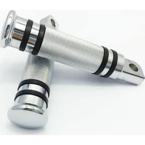 2pcs Silver Male Mount Motorcycle CNC Footpegs Foot Pegs Footrest For Harley Dyna Electra Glide Fatboy XL1200X FLTR FLHR