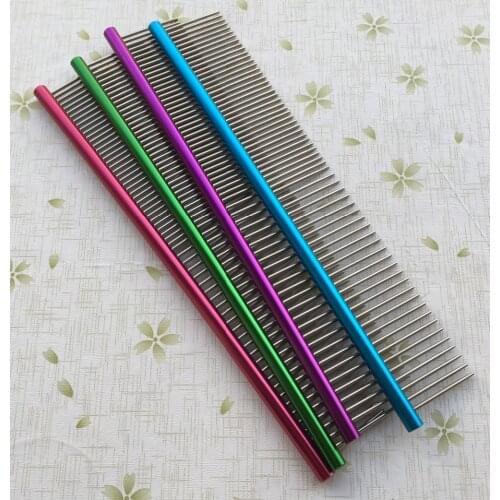 19CM Stainless steel colorized hairdressing pet comb