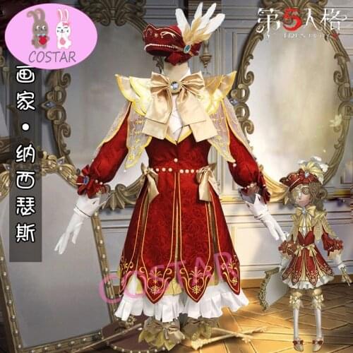 Anime! Identity V Edgar Valden Painter Narcissus Game Suit Elegant Dress Uniform Cosplay Costume Halloween Outfit For Women NEW
