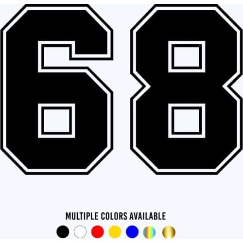 CK20287# racing number 68 funny vinyl car sticker reflective waterproof car decal stickers on car truck bumper rear window