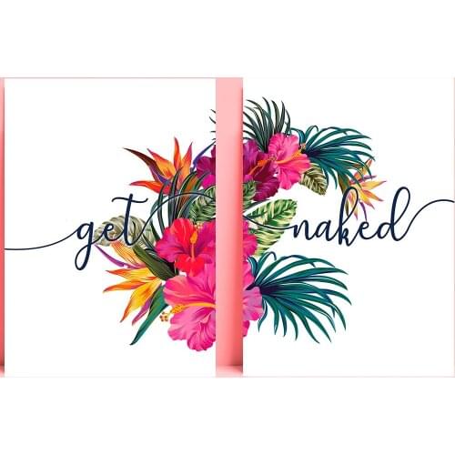 Floral Flower Wall Art Poster Botanical Tropical Leaves Print Get Naked Quote Canvas Painting Wall Pictures Decoration Decor