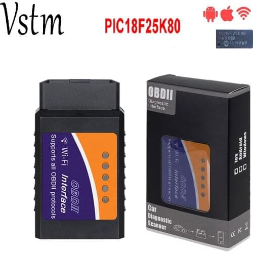 Super mini ELM327 WiFi V1.5 Chip PIC18F25K80 OBD/OBDII Diagnostic Tool Wireless ELM327 car Scanner For IPhone/Android ELM 327