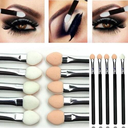 For Women Girls Rubber Sponge Professional Dual Color Eye Shadow Brush Beauty Tool Makeup Brush Applicator