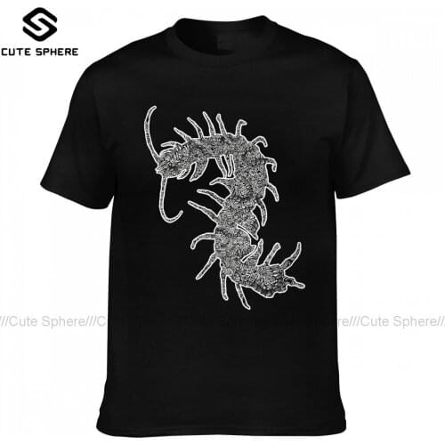 Centipede T Shirt Men Fun 100 Percent Cotton Printed Tee Shirt Short-Sleeve Summer T-Shirt 5xl