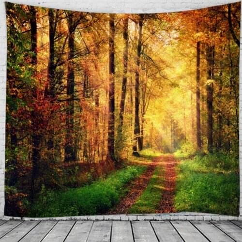 Dream Forest Wall Tapestry Tapestries Wall Hanging Flower Psychedelic Tapestry Wall Hanging Decor Halloween Deco