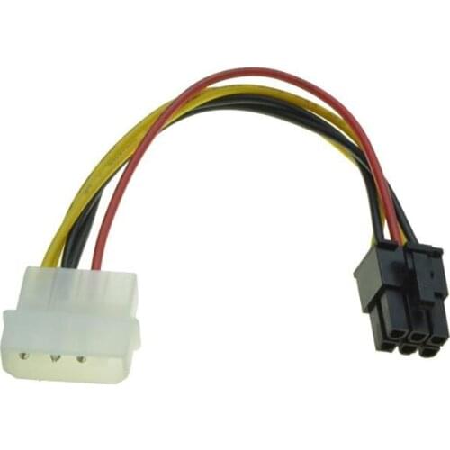 4 Pin Molex to 6 Pin PCI-Express PCIE Video Card Power Converter Adapter Cable 18cm Power Converter Adapter Cable