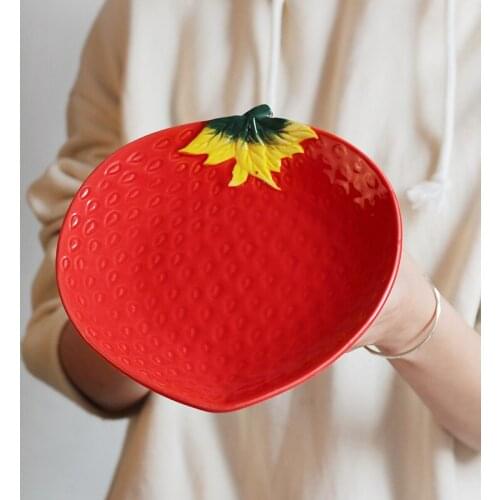 Plate Ceramic Plate Fruit Plate Childrens Tableware Creative Bowl Set of Household Dishes Platters and Trays Snack Plate