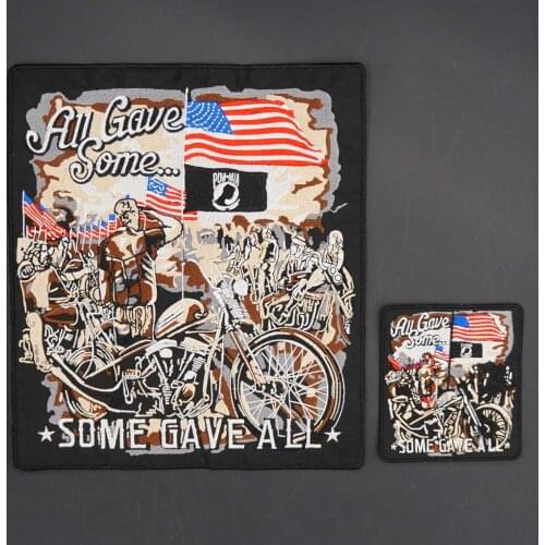 ALL Gave Some Some Gave All Embroidery Motorcycle Biker Patch for Clothing Hat Bags