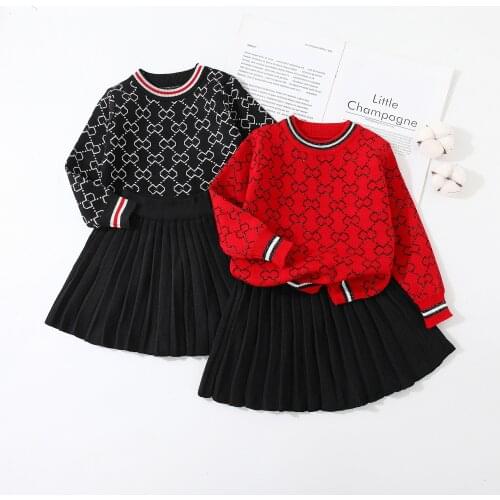 2Pcs Girls Classic Clothing Set Autumn Long Sleeves Kids Princess Top and Skirt Birthday School Uniform Clothes 1-8 Ys Winter