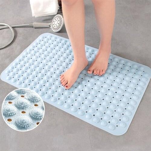 Large Strong Suction Bathroom Mat Anti Slip Mat For Bathroom Home Foot Pad Bath Mats PVC Massage Particles Foot Pad