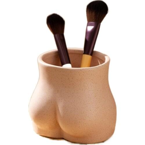 Creative Mini Flower Pot Desktop Decoration Pink Body Shape Art Chest Butt Ceramic Small Vase Modern Living Room Home