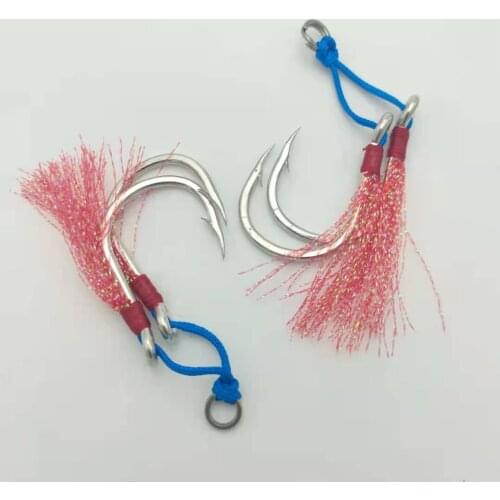 LinMoFish Tie It Up Bionic Fur hook Iron Plate hook False bait Nylon thread No. 6