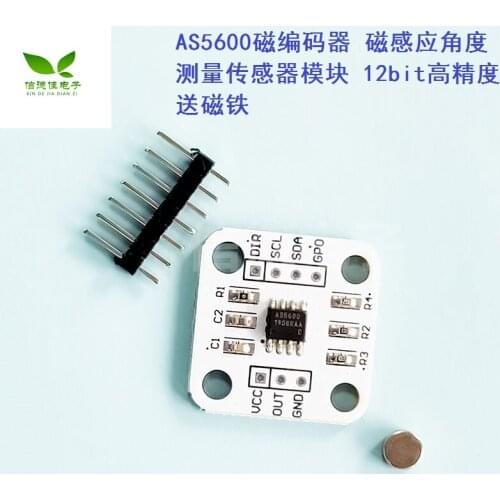 As5600 magnetic encoder magnetic induction angle measurement sensor module 12bit high precision magnet feeding