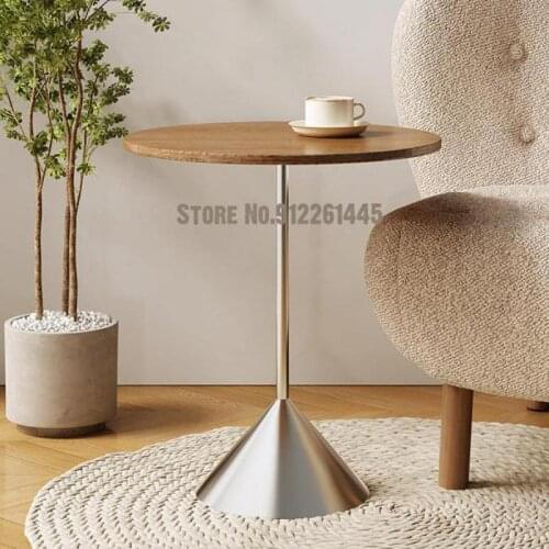 Sofa small side table light luxury solid wood bedside shelf small size minimalist coffee table corner table