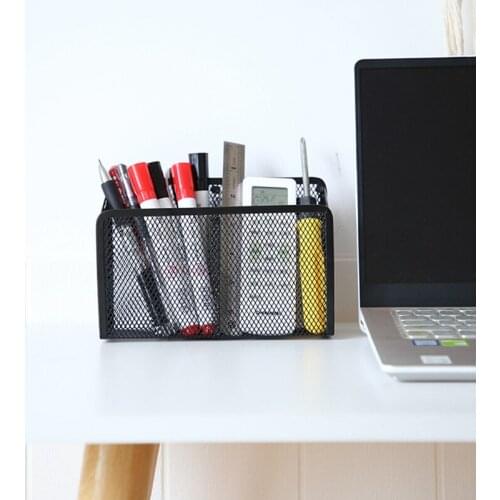 Metal Wire Mesh Magnetic Basket Storage Box Pen Pencil Makeup Organizer Kitchen Whiteboard Refrigerator Storage Magnetic Basket