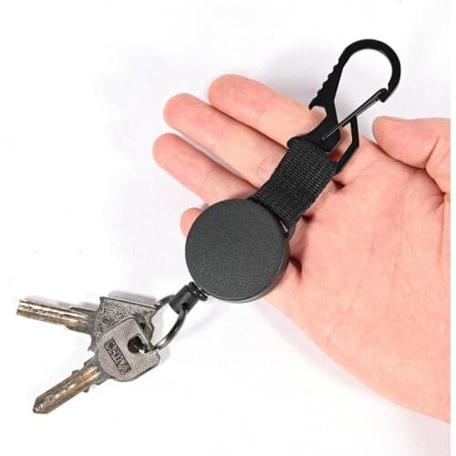 Multi-function Retractable Keychain Anti-lost Outdoor Carabiner Fishing Keyring Outdoor Key Ring Return Retractable Key Chain