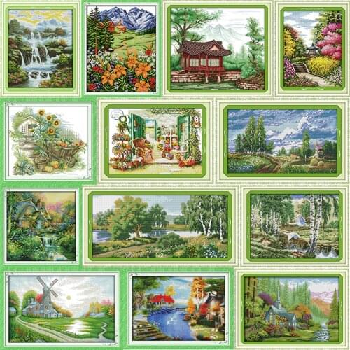 The Wild Geese In The Forest DIY Needlework Kits Printed Scenery Series Cross Stitch Kits 14CT 11CT Aida Counted Embroidery Kit