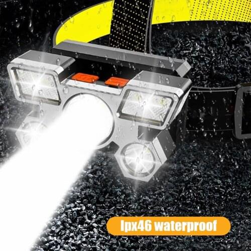 350LM COB LED Headlamp Waterproof USB Rechargeable Head Light Portable Headlight Torch for Outdoor Night Fishing Hiking Lighting