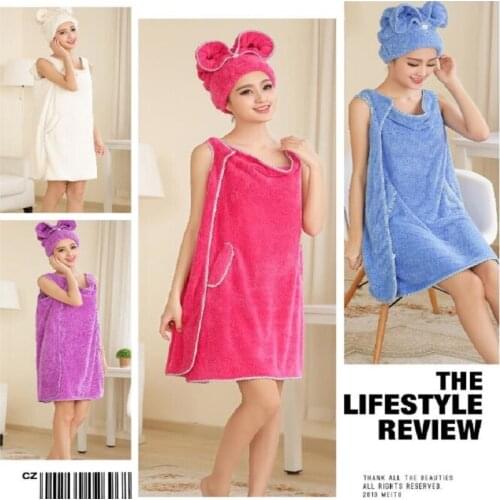 UBRUSH New dress style bath towel quickly-dry cute polyester towel Women Can Use This As Dress For Girl Soft And Fit Skin