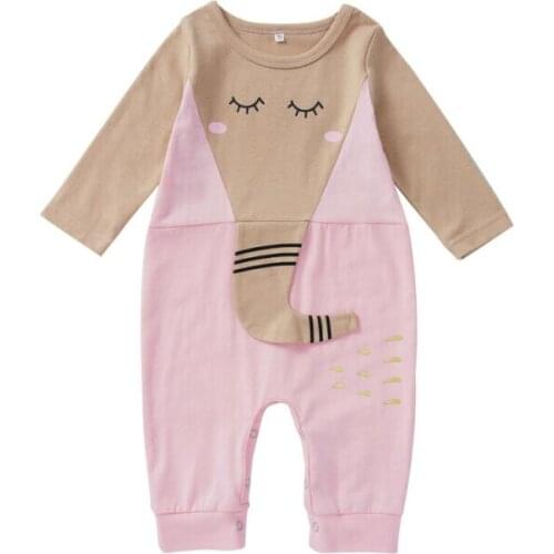 Autumn Winter Newborn Baby Rompers Toddler Boy Girl Elephant Pattern Long Sleeve One-piece Outfits Infant Baby Cotton Playsuit