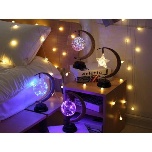 Handmade Hemp Rope Iron Star Night Light,Banquet Party Girl Room Cafe Bar Desktop Decoration Light Birthday Gift Christmas Gift