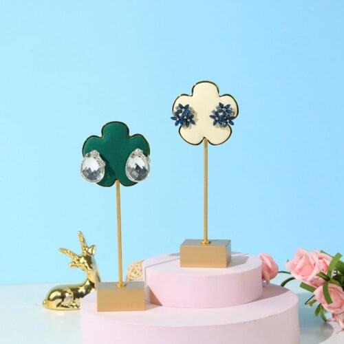 Fashion Earring Display Stand Microfiber Earring Holder Ear-Shaped Ear Clip Stud Jewelry Display Organizer Stand