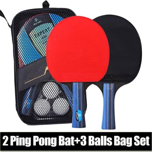 Professional Table Tennis Racket set Ping Pong Student Sports Equipment Ping Pong Paddle Racket Set With Bag 3 Balls D30