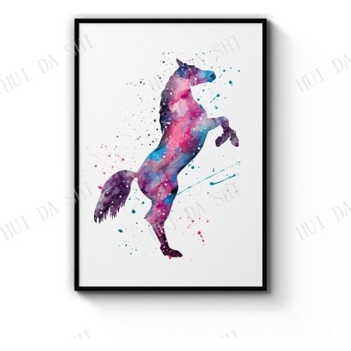 Horse Painting Girls Bedroom Colourful Wall Art Print Poster or Canvas Artwork